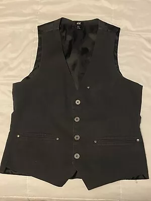 Mens H&M Black Suit Vest Size 38 In EUC • $6.25
