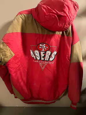 San Francisco 49ers Jacket Vintage NFL Forty Niners Hooded Parka Size XL • $80