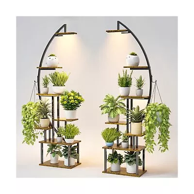BACEKOLL Tall Plant Stand Indoor With Grow Light 7 Tiered Metal For Plants M... • $166.99
