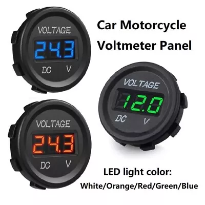 LED Digital Voltmeter Panel Voltage Volt Meter Gauge 12V 24V Car Motorcycle • £10.67