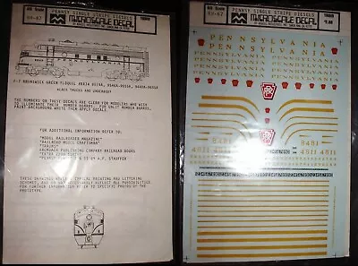 Microscale Pennsylvania Single Stripe Cab Diesel & Electrics Ho Decals Rh-67 • $5.99