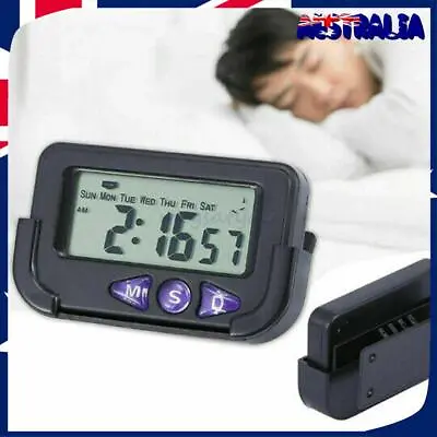 Digital LCD Interior Car Clock Alarm Clock Display Battery Date & Week Display ! • $10.73