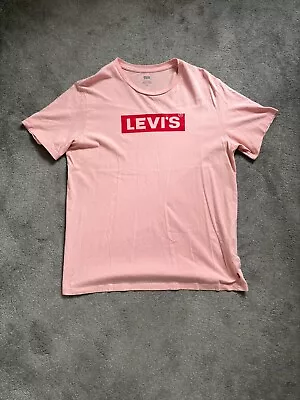 Levi's Youth Mens Large Boxtab Logo T-Shirt In Powder Pink • £3