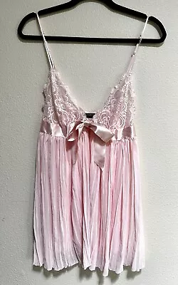Victoria’s Secret Sz L New Babydoll Pink Pleated Short Gown Girlhood Core • $17.50