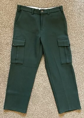 BIG BILL Heavy Wool Cargo Hunting Pants 36 X 31 Green Mens Suspenders • $49.99
