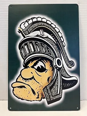 Michigan State Spartans Sign Spartan Logo Football Basketball Gameday Tin Poster • $11.95