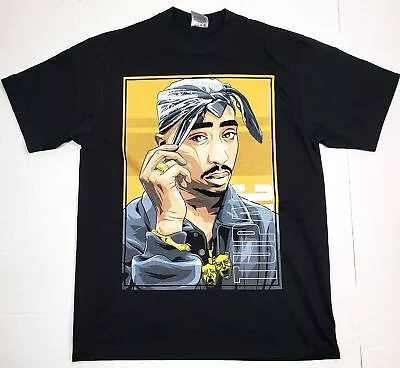 TUPAC SHAKUR T-shirt 2Pac Urban Streetwear Hip Hop Rap Men's Tee Black New • $25.95