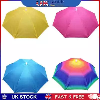 £6.59 • Buy Portable Rain Umbrella Hat Foldable Outdoor Sun Shade Waterproof Camping Cap