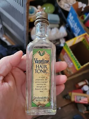 VINTAGE Early VASELINE Hair Tonic GLASS BOTTLE  • $4.98