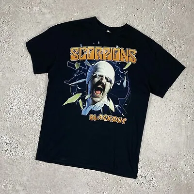 Scorpions Blackout Vintage T Shirt Rock Band Shirt Mens Size S Black Colour • $30