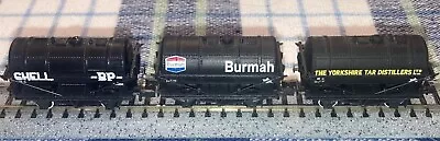 Lot Of 3 Peco N Gauge Tank Wagons Shell/BP Burmah Yorkshire Tar Distillers • $15.99