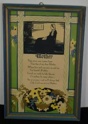 Vintage Poem Motto Print Mother Art Pub Co. Chicago 1930 • $9.95