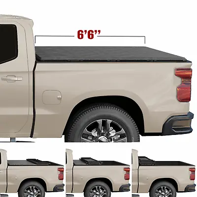 Soft Quad-Fold Tonneau Cover Truck Bed For 2022-2024 Tundra 6'7  Bed 78.7  • $167.99