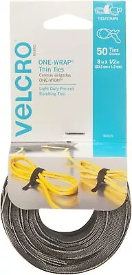 VELCRO Brand ONE WRAP Thin Ties | Strong & Reusable | Perfect For Fastening Wire • £17.73