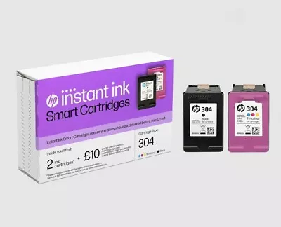 Hp 304 Instant Ink Subscription Box Black & Tri-colour Ink Sealed - Same Day 🚚 • £12.99