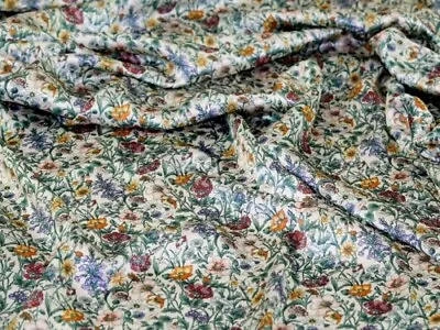 Liberty London Rachel Meadow Belgravia Silk Satin Fabric Spring - Per Metre • £53.99