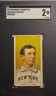 T206 Willie Keeler Portrait Sgc 2 Good Hof 1910 Piedmont Cigarettes • $649.95