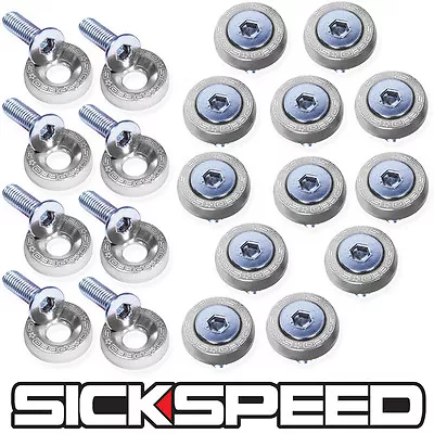 Polished 20 Pc Billet Aluminum Fender/bumper Washer/bolt Engine Bay Dress Up P1 • $24.88