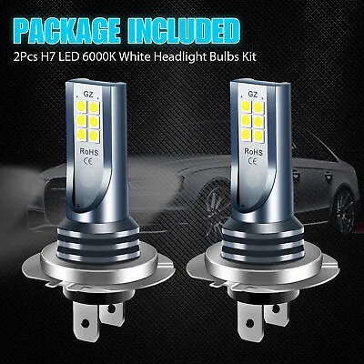 2Pcs Super Bright H7 LED Headlight Kit High Low Beam DRL Fog Bulbs 6000K White • $9.99