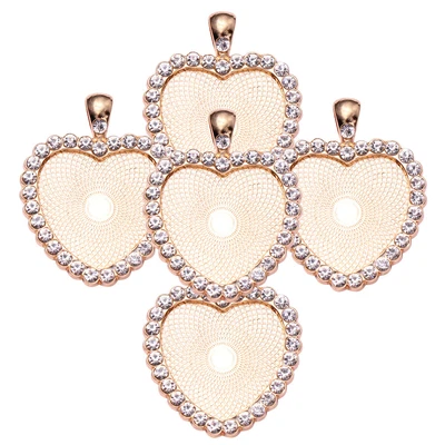£6.89 • Buy Heart Blanks Cameo Bezel Jewelry Blanks Pendant Connector Trays