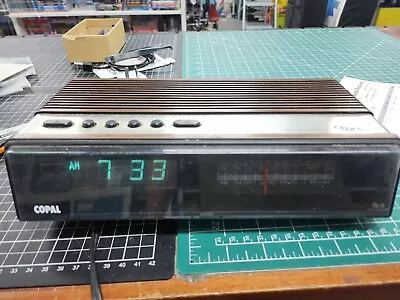 Vintage COPAL Am/Fm Clock Radio Woodgrain Model RD-916 Dimmer Radio • $55