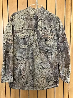 Mossy Oak Shirt Mens MEDIUM  Brush Camo Treklite  Long Sleeve Button Fish Hunt • $29.99