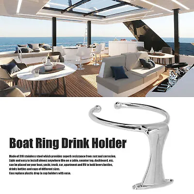 Boat Ring Drink Holder Marine Stainless Steel Ring Cup Holder For Yacht Truck • $20.74