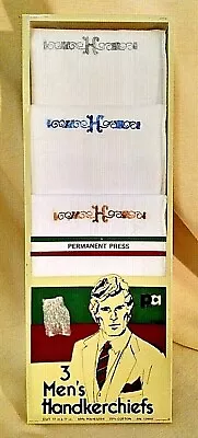 Handkerchiefs Set 3 Vintage Pa Paris Monogram H Nos 17x17 Gray Blue Brown Box. • $14.99