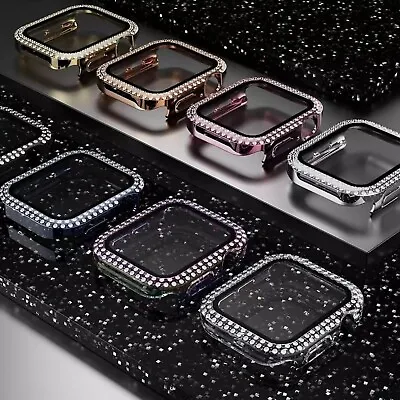 For Apple Watch Series 2/3/4/5/6/7/SE 8/9 Diamond Bling Protective Bumper Cove • £4.35