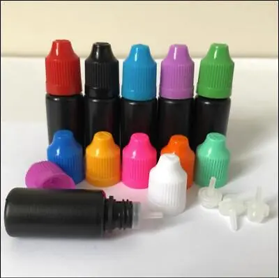 5-100pcs 10ml/30ml Black Dropper Bottles Childproof Cap Squeezable Liquid LDPE • $25.63