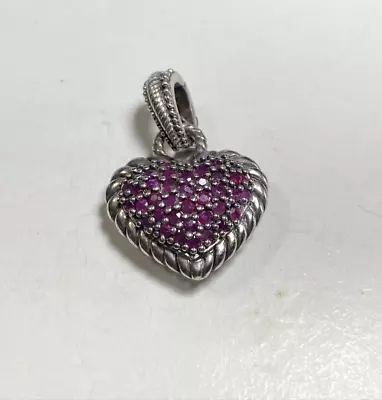 Judith Ripka Sterling Silver Heart Enhancer Pendant • $109