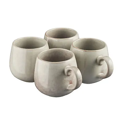 Cooks Professional Nordic Stoneware Mugs 350ml Reactive Glaze Grey Set Of 4 • £23.99
