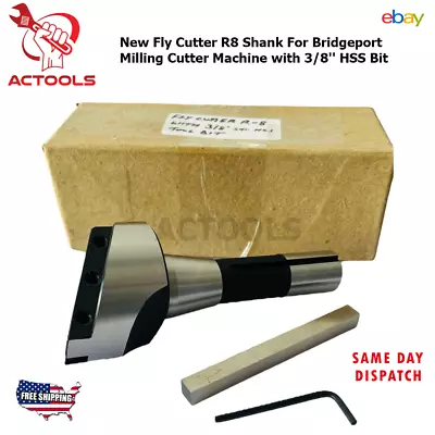 Fly Cutter R8 Shank For Bridgeport Milling Cutter Machine With 3/8'' HSS Bit USA • $52.15