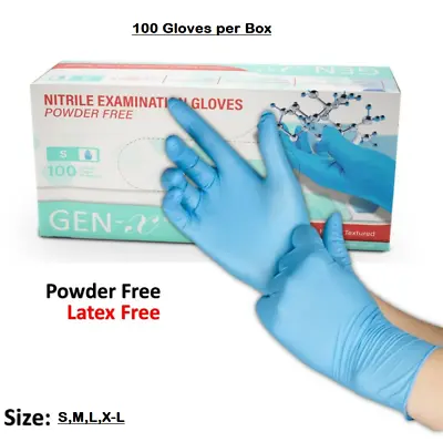 £7.80 • Buy Disposable Nitrile Gloves Powder Latex Free Box Of 100 Medical And Food Grade