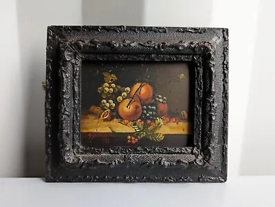 Antique C1900 Reproduction 18th Century Still Life Fruit Oil Painting German Art • £160