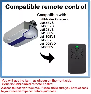 Remote Control For LiftMaster LM55EVS / LM60EVS / LM80EVS / LM100EVS / LM130EVS • £11.99