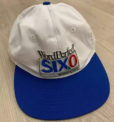 Vintage 90s Windows WordPerfect 6.0 Snapback Hat Cap 1993 Microsoft PC Computer • $11.95