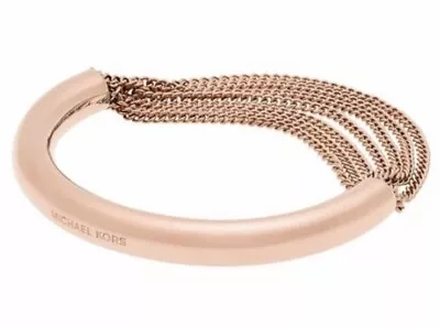 Michael Kors Modern Fringe Luxe Rose Gold Tone Chain Bracelet NWT $115 • $35.99