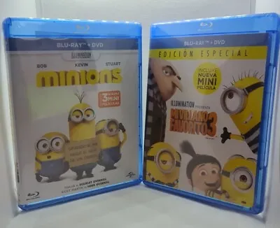 Minions (+3 Mini Movies) / Despicable Me 3 (Blu Ray+DVD Spanish Versions) NEW • $14.50