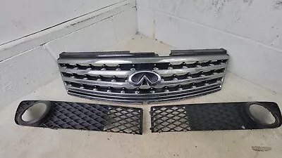 06 07 Infiniti M35 M45 Oem Chrome Front Upper Lower Grille Grill Fog Light Bezel • $137.74