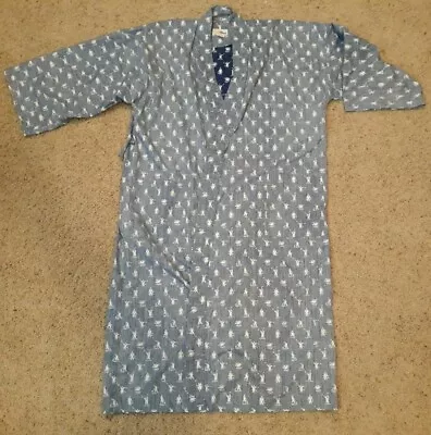Vintage Reyn Spooner Aloha Hawaiian Robe Sailor Print Cotton Blue Mens L/XL • $50