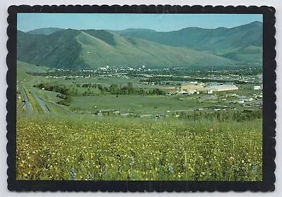 Missoula Montana~Air View City From Flowery Hill~Continental Postcard • $2.70