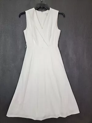 Calvin Klein Women White Long Dress Fit N Flare Sleeveless Size 4 Formal • $29.25