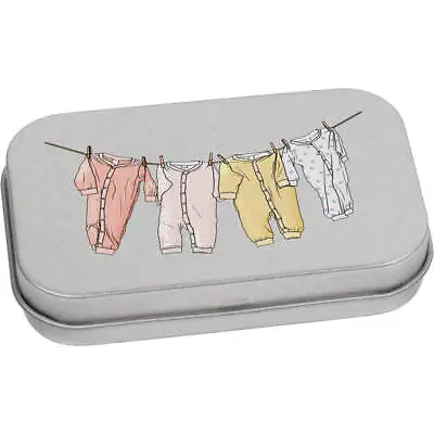 'Baby Clothes On Line' Metal Hinged Tin / Storage Box (TT030466) • £5.99