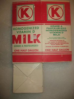 Vintage Circle K Half Gallon Folded Paper Milk Carton Arizona • $5