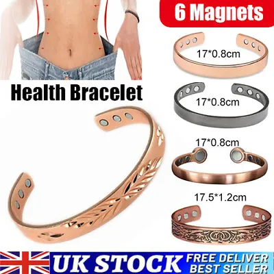 Ladies Copper Magnetic Bracelet Carpal Tunnel Bangle Arthritis Pain Relief Uk • £5.29