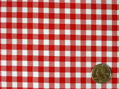 RED 1/4  GINGHAM VINYL OILCLOTH TABLECLOTHS DINING PATIO KITCHEN SIZES 48x48-108 • $12.99