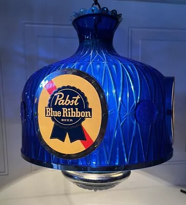 Vintage 1970s Pabst Blue Ribbon Beer Hanging Lamp For Poker/pool Table Or Bar. • $185