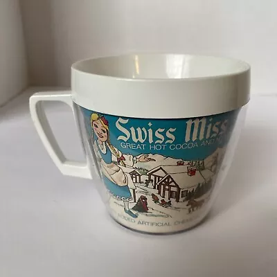 Vintage Swiss Miss Hot Cocoa 70’s Insulated Mug- West Bend Co Thermo Serv Mug • $5.99