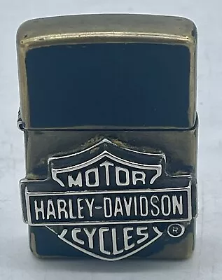 Vintage 1998 Harley Davidson Bronze/Black Zippo Lighter READ • $14.99